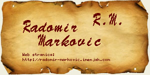 Radomir Marković vizit kartica